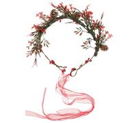 FOMIYES Handmade Flower Crown Berry Pine Cones Crown Christmas Floral Headpiece Wreath Flower Wreath Headband Hair Accessory Festive and Elegant