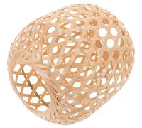 FOMIYES Handmade Woven Bamboo Lampshade Pendant Ceiling Light Shade for Hotel Office Hanging Lighting, Retro Bamboo Weaving Lamp Shade for Dining Room Decor