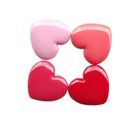 FOMIYES Heart Shape Refillable Lip Container 4Pcs 4.6X3.4Cm Easy to Carry Travel Cosmetic Case for Lipstick Blush Eyeshadow Lightweight Plastic