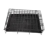 FOMIYES Heavy Duty Folding Dog Kennel Cage with Tray Black Iron Wire Pet Crate for Small and Medium Dogs for Indoor Use