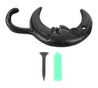 FOMIYES Heavy Duty Wall Hook Moon Shaped Rustic Cast Iron Wall Mounted Hook with Versatile Design for Hanging Coats Hats and Bags in Home