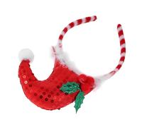 FOMIYES Holiday Party Elf Headband Soft Pompom Hairband for Adults Cartoon Glitter Hat Hair Hoop Christmas Accessories for Festive Xmas Celebrations and Photo Props