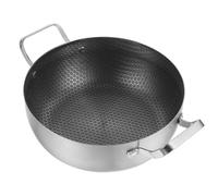 FOMIYES Honeycomb Stainless Steel Cooking Pot Double Ear Frying Pan Non-Stick Coating Easy Wash Soup Pot Suitable for Home Cooking