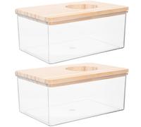 FOMIYES Household Hamster Bathtub 2Pcs Acrylic Sand Bath Box 15.5×10×7Cm Lightweight Small Pet Bathroom for Hamsters and Guinea Pigs