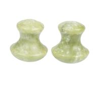 FOMIYES Jade Mushroom Shaped Facial Roller 2pcs Set, Gua Sha Massage Tools for Fine Lines Relief and Skin Care, Green Aventurine Body and Face Massager Suitable for Daily Use