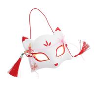 FOMIYES Japanese Fox Half Face Mask Premium Cosplay Accessory for Halloween Party Costume Masquerade Ball Suitable for Adults