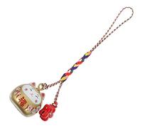 FOMIYES Japanese Luck Cat Pendant Ceramic Hanging Decor for Bags Keychains Phones Cat with Cherry Blossom Friends Lovers Lightweight Durable Accessory