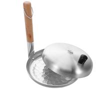 FOMIYES Japanese Nonstick Small Egg Frying Pan with Vertical Handle and Aluminum Lid, 17cm Japanese Style Skillet for Gas Stove, Omelette and Tamagoyaki Cooking, Breakfast Cookware