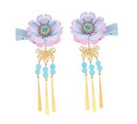 FOMIYES Japanese Style Hair Clip Cherry Blossom Fan Design Lightweight Hair Clamp for Women Accessory for Kimono and Traditional Outfits Birthday and Holidays