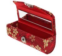 FOMIYES Japanese Style Lipstick Organizer with Mirror Mini PU Lipstick Holder for Travel Elegant Cosmetic Storage Case for Hiking Camping Parties and Everyday Use