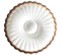 FOMIYES Japanese Style Vintage Gold Dumpling Plate Ceramic Sushi Dip Dish Decorative Food Serving Tray for Home Dining and Entertaining