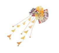 FOMIYES Japanese Traditional Hair Clip with Flower Tassel and Fan Decor Handmade Lightweight Kimono Hairpin for Women Elegant Asian Hair Ornament for Celebrations and Daily Wear