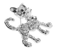 FOMIYES Kitten Brooch Sparkling Rhinestone Alloy Cute Cat Brooch for Lapel Suits and Clothes Animal Charm Accessory