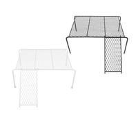 FOMIYES Large Black White Iron Rutin Chicken Platform with Ladder, Chicken Coop Feeder Rack and Landscape Perch for Poultry Habitat Supplies and Climbing Enrichment