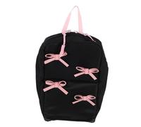 FOMIYES Large Capacity Cute Bow Makeup Bag for Women Nylon Toiletry Organizer with Zipper and Smart Compartments Travel and Dorm Skincare Pouch for Cosmetics Storage and Protection