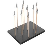 FOMIYES Large Wooden Base Model Painting Stand Set with Bamboo Coloring Clips and Alligator Clamp for DIY Model Spraying Workbench and Airbrush Craft Accessories