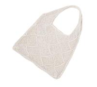 FOMIYES Large Woven Beach Tote Bag Spacious Shoulder Handbag for Summer Casual Knitted Tote with Organized Interior for Phone Umbrella Water Bottle Storage Lightweight for Shopping and