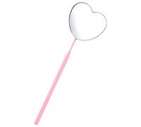 FOMIYES Lash Mirror Cute Heart Eyelash Mirror Stainless Steel Makeup Mirror Eyelash Extensions Accessories for Lash Extension Supplies, Pink