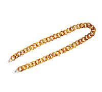 FOMIYES Leopard Print Acrylic Resin Bag Chain 120cm Retro Decorative Shoulder Strap Handbag Replacement with Detachable Thick Vintage Style for Creative DIY Purse Accessories