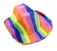 FOMIYES Lightweight Rainbow Cowboy Hat for Pride Parade Breathable Striped Western Cap Fashionable Costume Accessory for Carnival Party and Performance