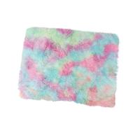 FOMIYES Long Plush Double-layer Dog Blanket Pet Bed Mat Warm Puppy Cushion for Small Medium Large Dogs and Cats Rainbow Pink M