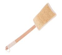 FOMIYES Loofah Back Brush with Long Wooden Handle for Shower Bathing Gentle Exfoliating Body Scrubber with Soft Bristles Comfortable Grip Back Scrubber for Skin Massage and Cleaning