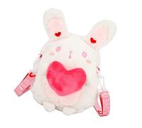 FOMIYES Lovely Heart Rabbit Plush Crossbody Bag for Soft Wide Strap Messenger Bag for Daily Essentials Fashionable Birthday Christmas