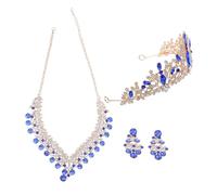 FOMIYES Luxurious Bling Tiara Set with Rhinestone Crown Necklace Earrings for Women Lightweight Comfortable Bridal Jewelry Kit for Weddings Parties Evening Galas and Celebrations
