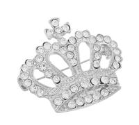 FOMIYES Luxury Pearl Rhinestone Crown Brooch Pin Suit Accessory for Women Elegant Lapel Decoration for Coats and Jackets High End Fashion Jewelry Statement