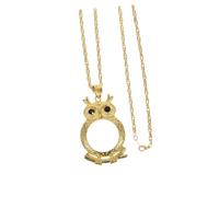 FOMIYES Magnifier Pendant Necklace for Reading Vintage Owl Design Metal Magnifying Glass Jewellery Practical Women Book Lovers and Detailed Viewing