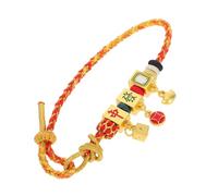 FOMIYES Mahjong Bracelet Handmade Braided Red Rope Charm for Women Traditional Chinese Luck Wristband with Vibrant Thread Design Mahjong Inspired Jewelry