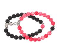 FOMIYES Matte White Turquoise Couples Set, Heart-Shaped Matching for Him and Her, Simple Beaded Strand Jewelry for Relationship and Long-Distance Love