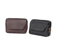 FOMIYES Men's Leather Belt Bag Waist Bag Multi-Functional Fashion Wallet for Outdoor Travel Shopping Mobile Phone Zipper Random Color