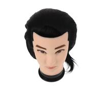 FOMIYES Men's Teaching Wig Mannequin Head for Hair Styling Practice Human Hair Training Tool for Barber and Hairdressing Skills Development