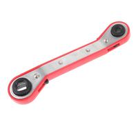 FOMIYES Mini Adjustable Wrench Refrigeration Tools Reversible Wrench with Double-Ended Square Ratchet Design Chrome-Vanadium Steel Bent Rubber Handle for Routine Maintenance and Making