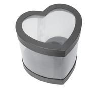 FOMIYES Mini Heart-Shaped Flower Box Black, Rose Packing Bucket for Fresh Flower Arranging, Decorative Bouquet Display Case for Valentine’S Day