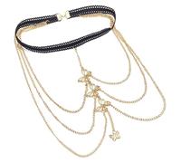 FOMIYES Multi Layered Butterfly Thigh Chain Leg Jewelry for Women Stretchy Body Accessory for Beach Party and Clubwear Gold Fashionable Layered Leg Garter