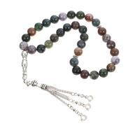 FOMIYES Natural Agate Muslim Prayer Beads Bead Rosary for Worship and Ramadan Smooth Polished Chain for Meditation and Spiritual Use