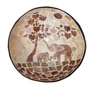 FOMIYES Natural Handmade Coconut Shell Bowl Key Storage Holder Candy Container Snack Nuts Bowl Decorative Elephant Design for Home Décor