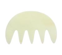 FOMIYES Natural Jade Stone Gua Sha Comb Large Five Tooth Scalp Massage Tool for Hair Health Headache Relief and Relaxation Handheld Scraping Massager for Face Neck and Scalp Care
