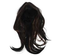 FOMIYES Natural Long Synthetic Wig with Full Bangs for Women, Heat-Resistant Black Brown Gradient Hairpiece Suitable for Cosplay and Daily Wear