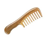 FOMIYES Natural Sandalwood Wide Tooth Massage Comb Coarse Dense Teeth Hair Detangler and Scalp Massager for Curly Hair Care Lightweight Wooden Comb for Home Spa and Travel Use Khaki