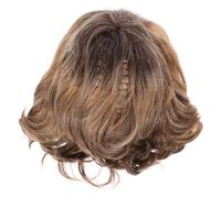 FOMIYES Natural Short Curly Wig for Women Realistic Lace Front Fiber Hairpiece Yellow Wavy Style for Party Cosplay Daily Wear Comfortable Lightweight Design