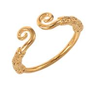 FOMIYES Open Cloud Amulet Bangle Bracelet Vintage Gold Plated Feng Shui Tightening Spell Hoop Band Unisex Wrist Cuff Jewelry for Daily Wear