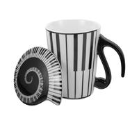 FOMIYES Oz Ceramic Piano Key Mug with Handle for Hot Chocolate | Cartoon Music Theme, Smooth Rim and Thick Base, for Breakfast Time and Office Desks