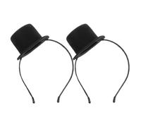 FOMIYES Pack of 2 Headbands in 1920s Style Mini Hat Headband Vintage Style Mini Top Hat Accessory Flapper Headband Hat Black