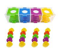 FOMIYES Parrot Skill Training Sorting Throw Box for Conures, Educational Bird with Colorful Grid, Interactive Parrot Supplies for Cognitive Development and Play Random Color