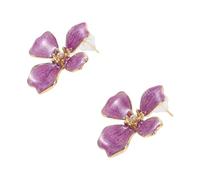 FOMIYES Pastel Flower Earrings with Faux Pearl Floral Ear for Women Elegant Romantic Jewelry Accessories in Purple Wedding Prom Birthday