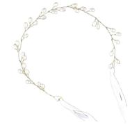 FOMIYES Pearl Bridal Headband Wedding Hair Accessories Handmade Twist Wire Soft Chain Golden Headpiece for Women Brides Party