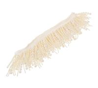 FOMIYES Pearl Tassel Trim for Clothing 1 Yard Dense Small and Large Beads Decorative Pearl Fringe for Sewing Craft Embellishments Suitable for Dress and Hat Accessories